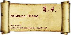 Minkusz Alexa névjegykártya